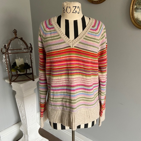 Old Navy Sweaters - Old navy striped v neck sweater